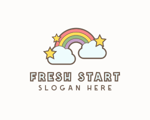 Rainbow Cloud Star logo design