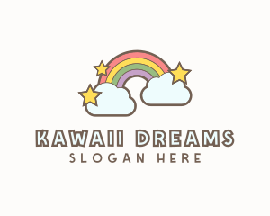 Rainbow Cloud Star logo design