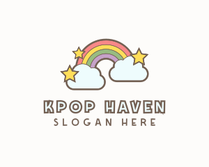 Rainbow Cloud Star logo design