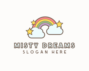 Rainbow Cloud Star logo design