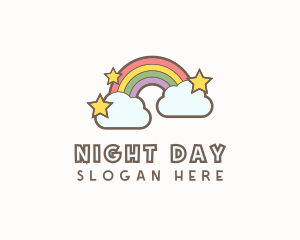 Rainbow Cloud Star logo design