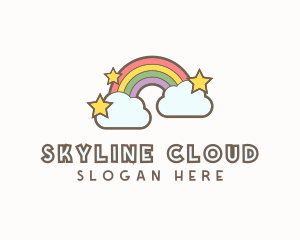 Rainbow Cloud Star logo design