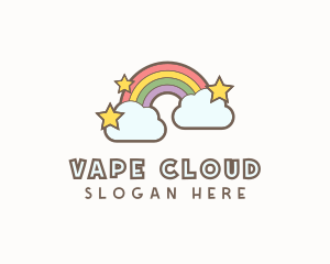 Rainbow Cloud Star logo design