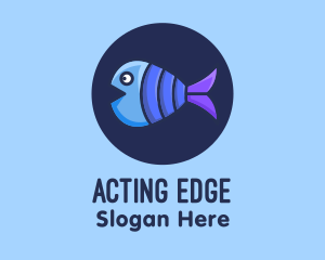 Blue Purple Fish logo design