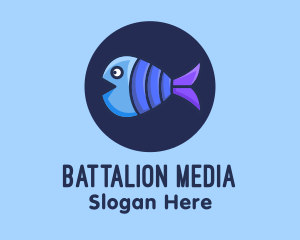 Blue Purple Fish logo design