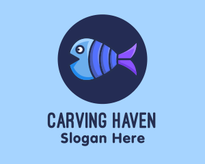 Blue Purple Fish logo design