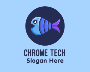 Blue Purple Fish logo design