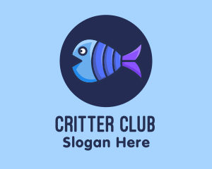 Blue Purple Fish logo design