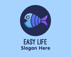 Blue Purple Fish logo design