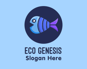 Blue Purple Fish logo design