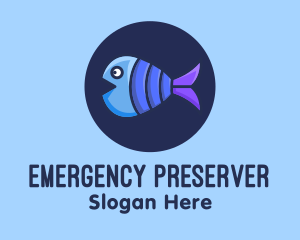 Blue Purple Fish logo design