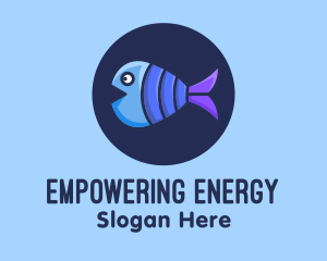 Blue Purple Fish logo design