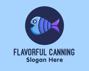 Blue Purple Fish logo design