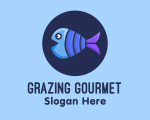 Blue Purple Fish logo design