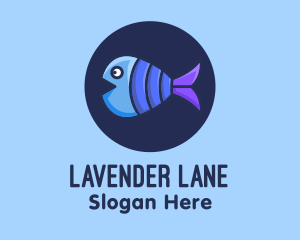 Blue Purple Fish logo design