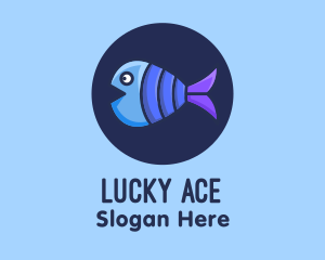 Blue Purple Fish logo design