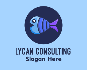 Blue Purple Fish logo design