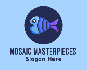 Blue Purple Fish logo design