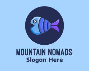 Blue Purple Fish logo design