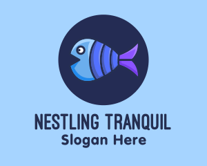 Blue Purple Fish logo design