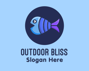 Blue Purple Fish logo design