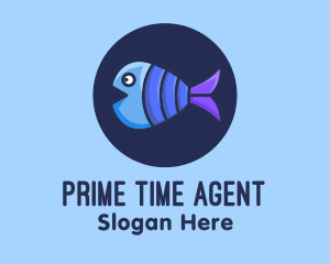 Blue Purple Fish logo design