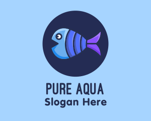 Blue Purple Fish logo design