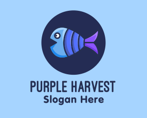 Blue Purple Fish logo design