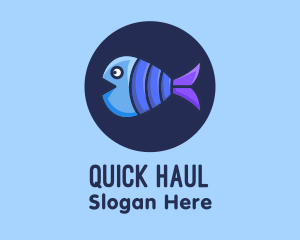 Blue Purple Fish logo design