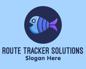 Blue Purple Fish logo design