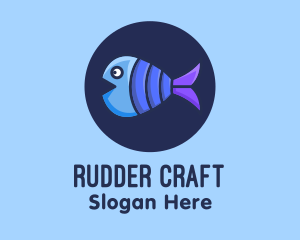 Blue Purple Fish logo design