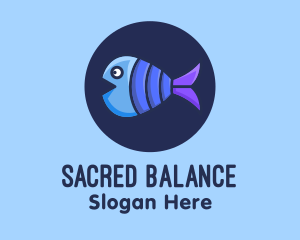 Blue Purple Fish logo design