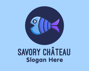 Blue Purple Fish logo design