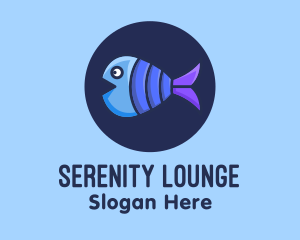 Blue Purple Fish logo design