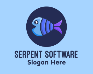 Blue Purple Fish logo design