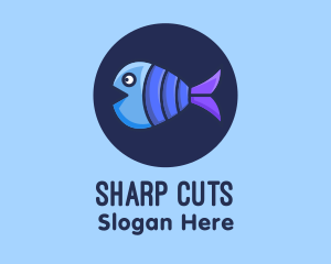 Blue Purple Fish logo design