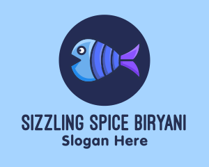 Blue Purple Fish logo design