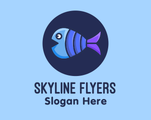 Blue Purple Fish logo design