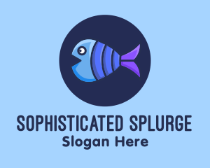 Blue Purple Fish logo design