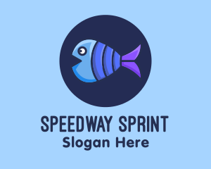 Blue Purple Fish logo design