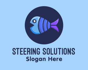 Blue Purple Fish logo design