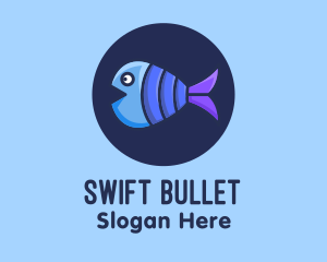 Blue Purple Fish logo design