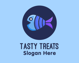 Blue Purple Fish logo design