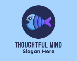 Blue Purple Fish logo design