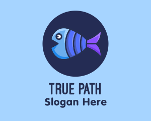 Blue Purple Fish logo design