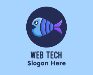 Blue Purple Fish logo design