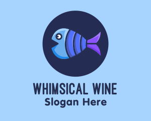 Blue Purple Fish logo design