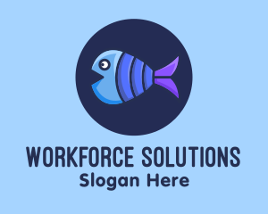 Blue Purple Fish logo design