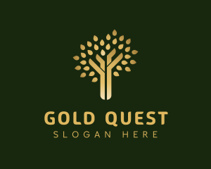 Gold Tree Nature logo design