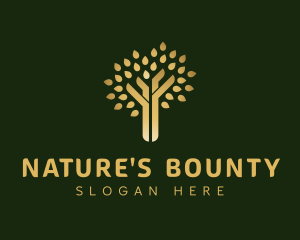 Gold Tree Nature logo design